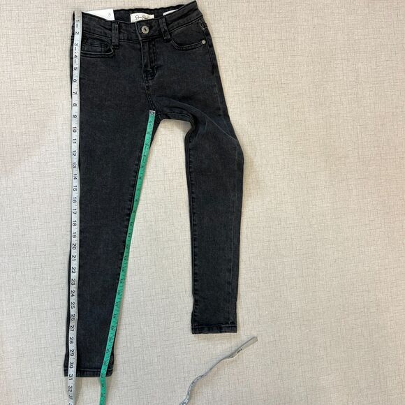 Jessica Simpson Kiss Me Skinny Roll Cuff Jeans Girls 8 Black Wash Denim Mid Rise - Picture 7 of 11